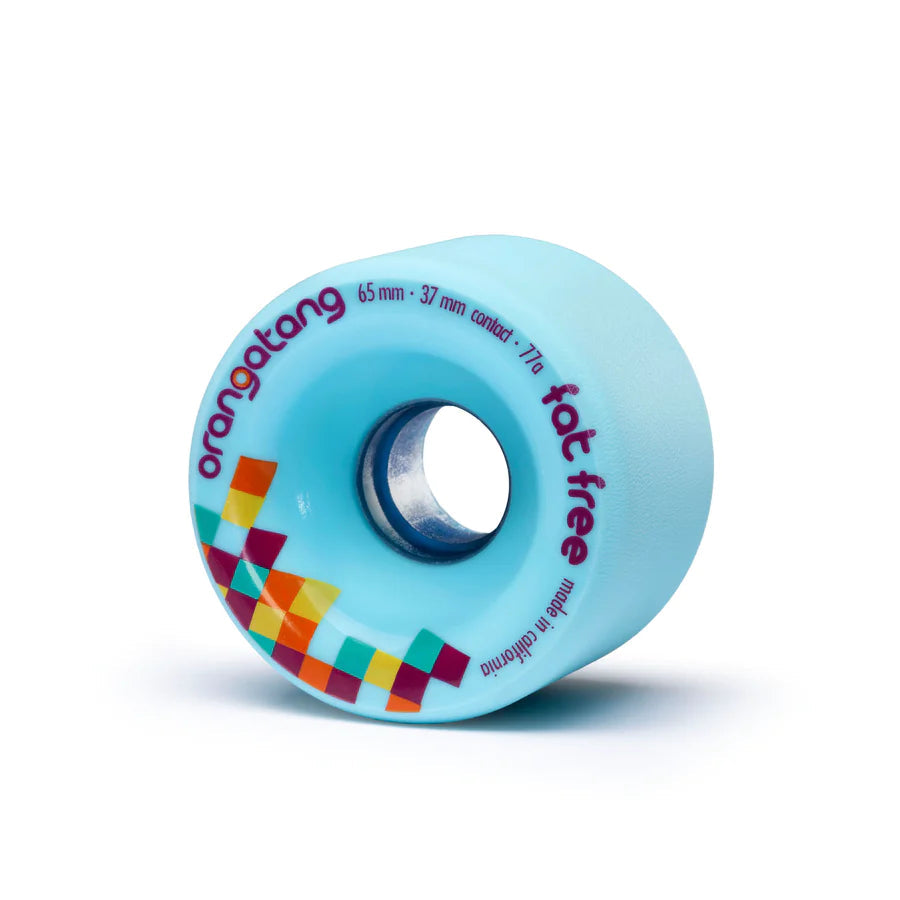 Orangatang Fat Free 65mm 77a Blue Longboard Wheels