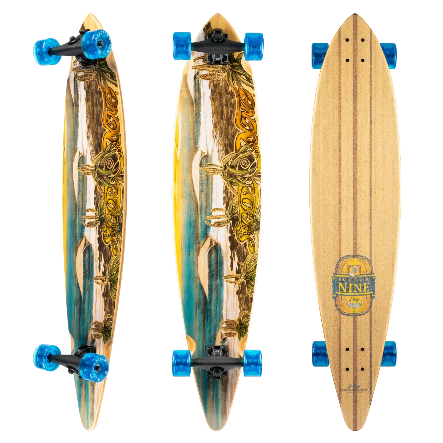 Sector 9 J-Bay Bamboo Pintail Longboard Complete