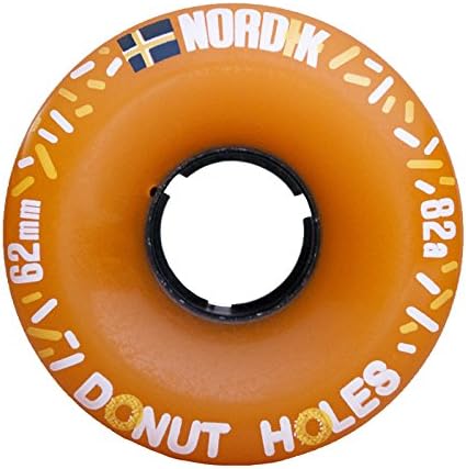 Nordik Donut Holes 62mm 82a Orange Longboard Wheels - Set of 4
