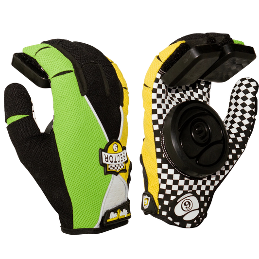Sector 9 Rally Youth Green/Yellow Longboard Gloves