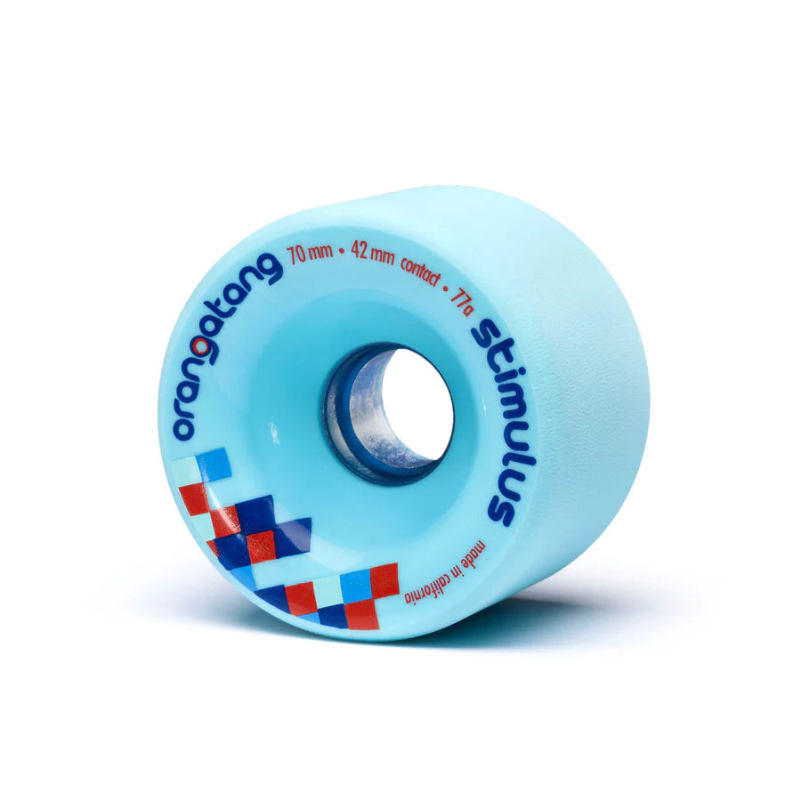 Orangatang Stimulus 70mm 77a Blue Longboard Wheels